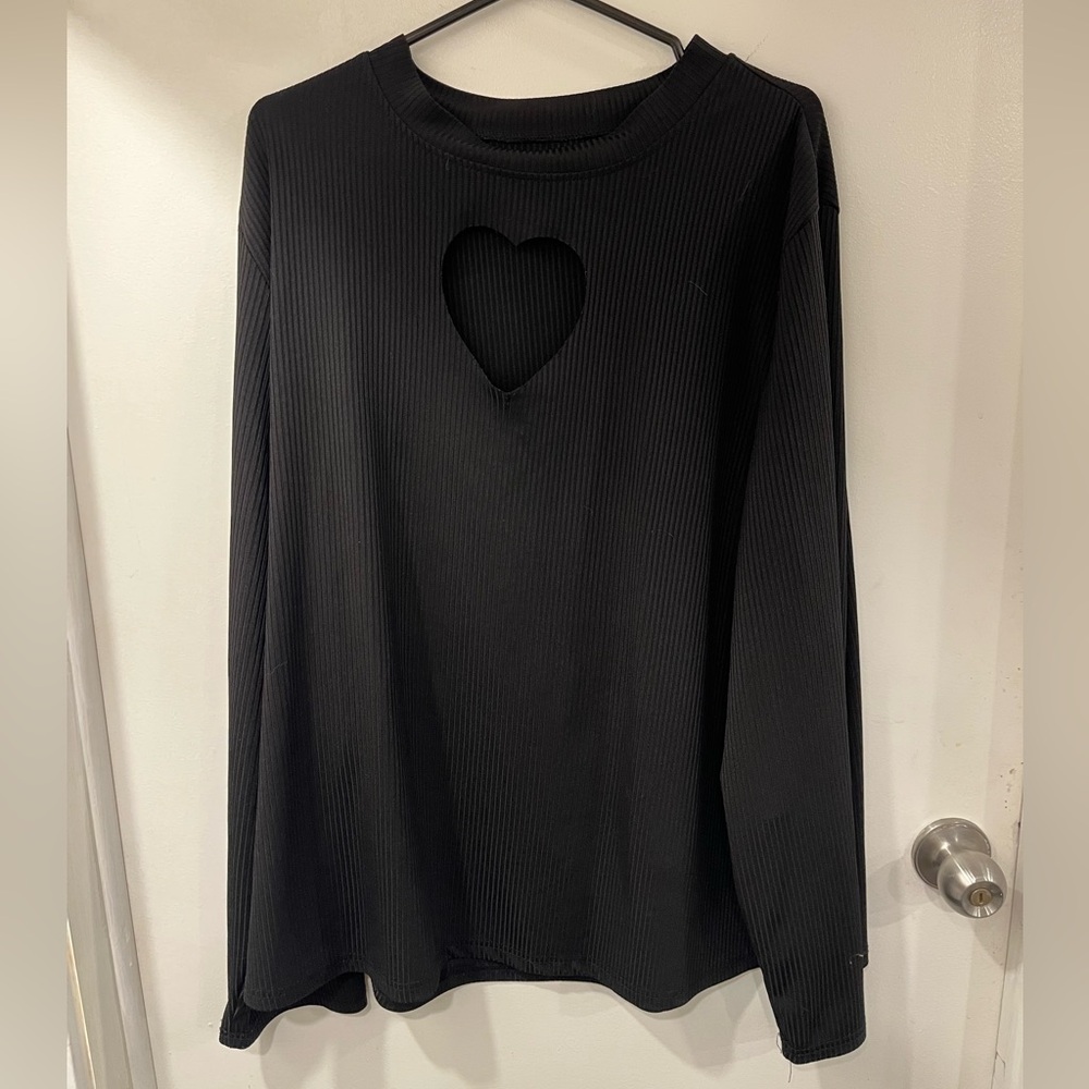 Black Long Sleeve with Heart Cutout